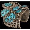 Image 1 : Navajo Bracelet, Fine leaf overlay silverwork
