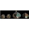 Image 1 : Four Pieces Inlaid Shell Jewelry, Pueblo Tribes
