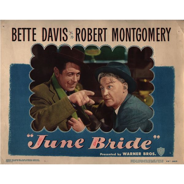 June Bride original 1948 vintage lobby card