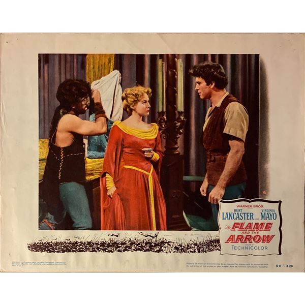 The Flame and the Arrow original 1950 vintage lobby card