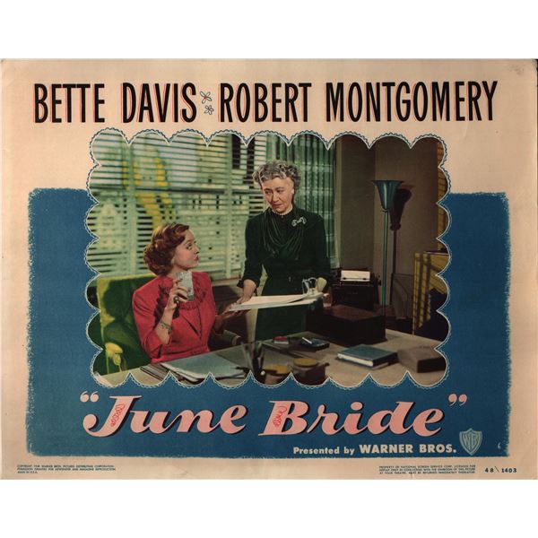 June Bride original 1948 vintage lobby card