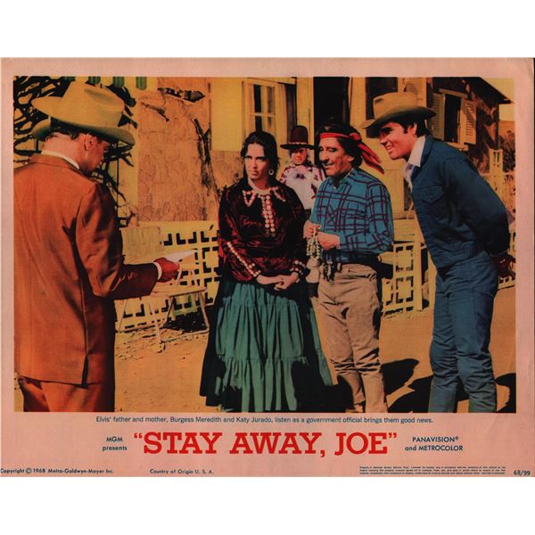 Stay Away, Joe original 1968 vintage lobby card