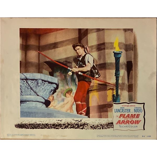 The Flame and the Arrow original 1950 vintage lobby card