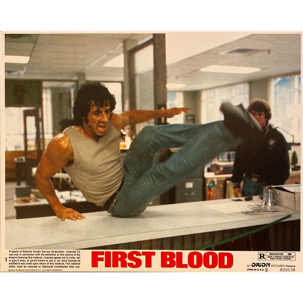 First Blood original 1982 vintage lobby card