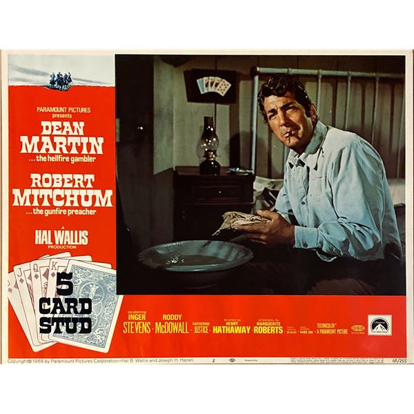5 Card Stud original 1968 vintage lobby card