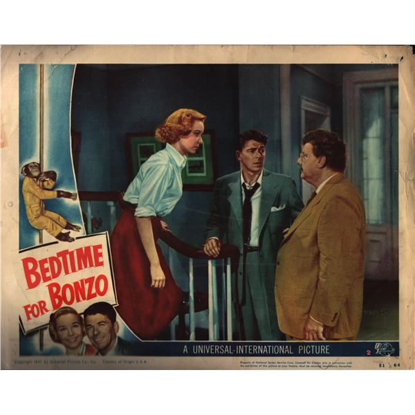Bedtime for Bonzo original 1951 vintage lobby card