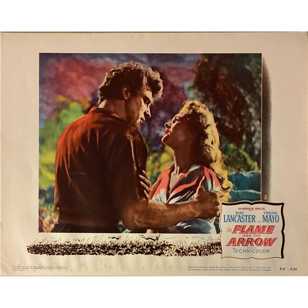 The Flame and the Arrow original 1950 vintage lobby card