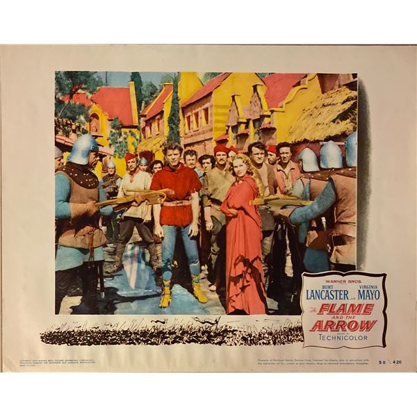 The Flame and the Arrow original 1950 vintage lobby card