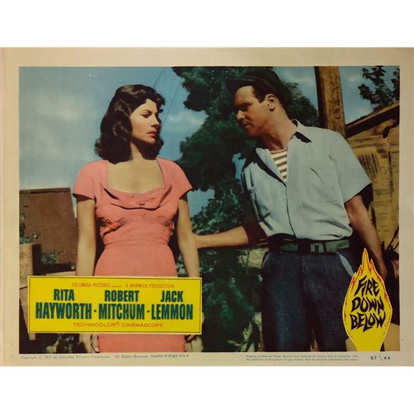 Fire Down Below original 1957 vintage lobby card