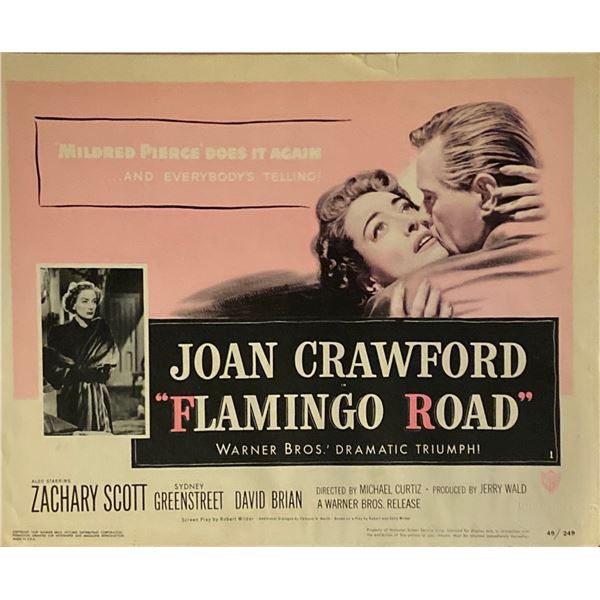 Flamingo Road original 1949 vintage lobby card