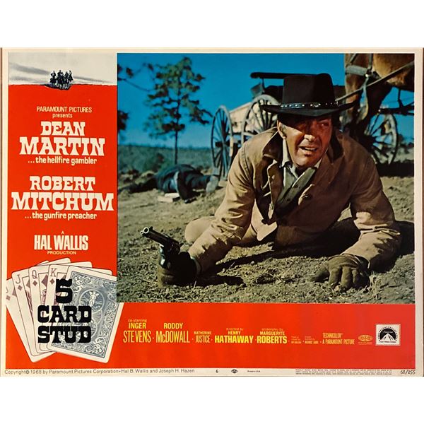 5 Card Stud original 1968 vintage lobby card