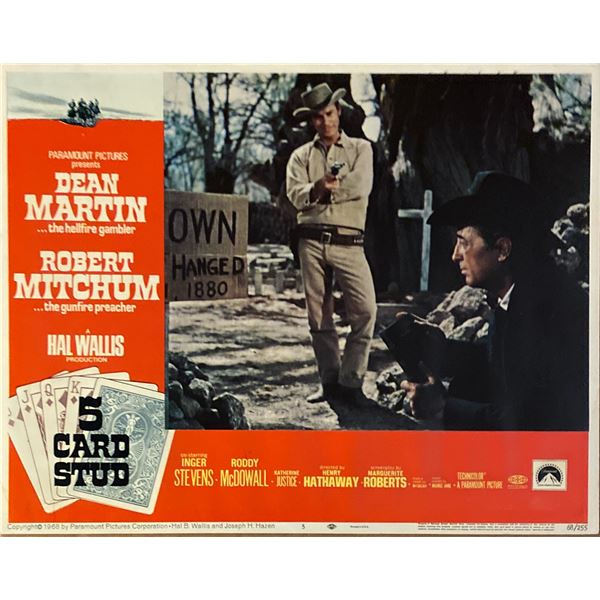 5 Card Stud original 1968 vintage lobby card