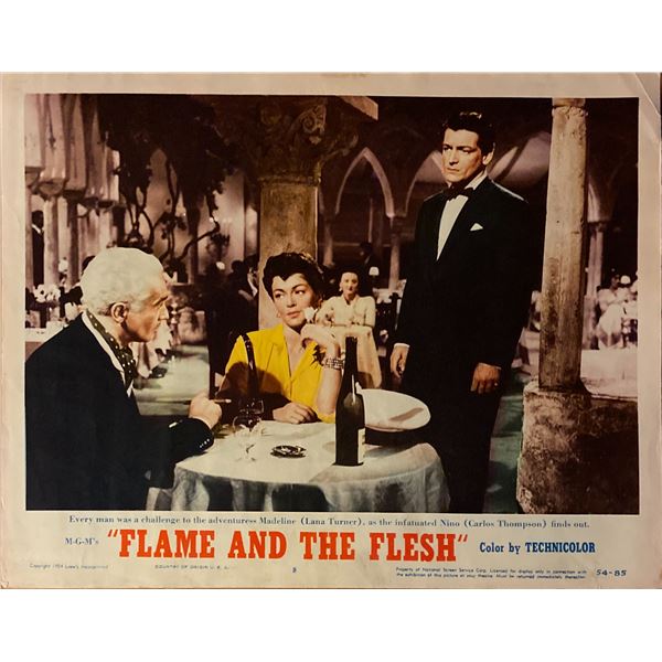 Flame and the Flesh original 1954 vintage lobby card