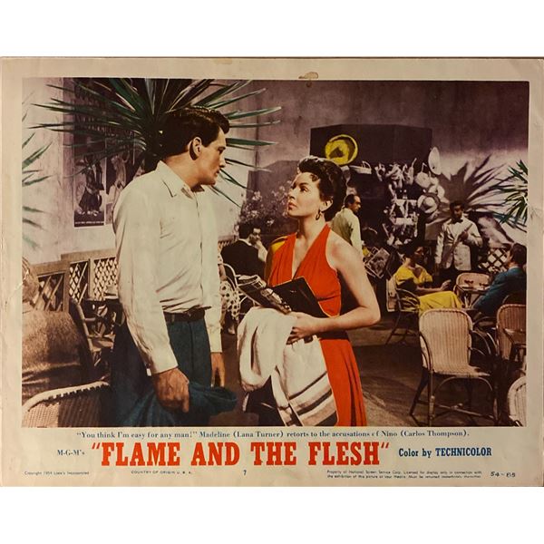 Flame and the Flesh original 1954 vintage lobby card