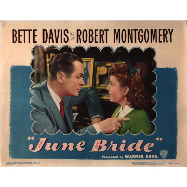 June Bride original 1948 vintage lobby card