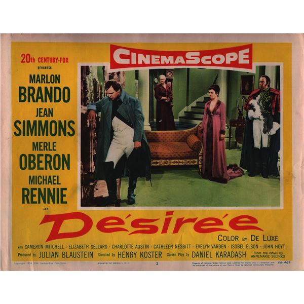 DÃ©sirÃ©e original 1954 vintage lobby card