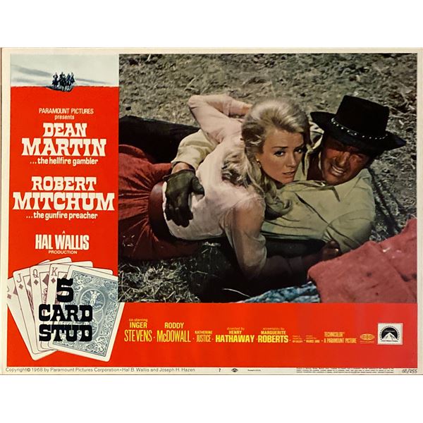5 Card Stud original 1968 vintage lobby card