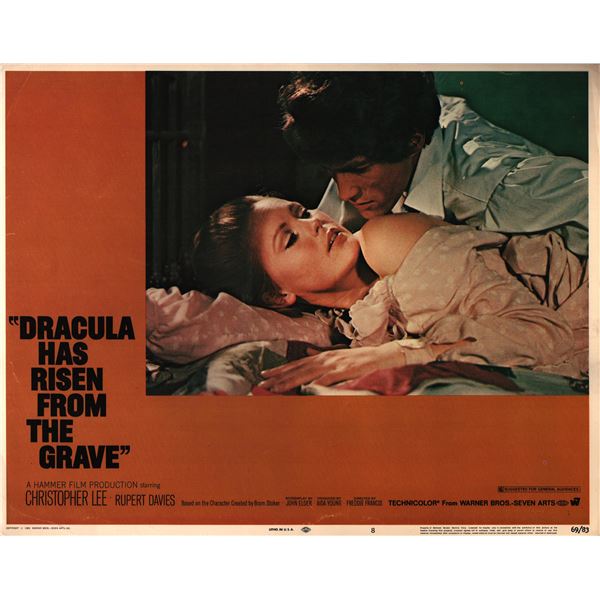 Dracula Has Risen from the Grave original 1969 vintage lobby card