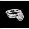 Image 1 : 1.23 ctw Diamond Wedding Ring Set - 14KT White Gold