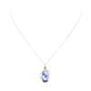 Image 1 : 3.00 ctw Blue Lace Agate Pendant & Chain - 14KT White Gold