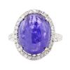 Image 2 : 13.60 ctw Tanzanite And Diamond Ring - 14KT White Gold
