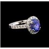 Image 1 : 14KT White Gold 2.95 ctw Tanzanite and Diamond Ring