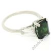 Image 7 : Vintage 18kt White Gold 2.62 ctw Green Tourmaline Solitaire and Diamond Ring