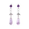 Image 1 : 4.65 ctw Amethyst and White Sapphire Earrings - 10KT White Gold