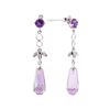 Image 2 : 4.65 ctw Amethyst and White Sapphire Earrings - 10KT White Gold