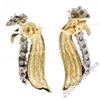 Image 5 : 14kt White and Yellow Gold 0.60 ctw Round Diamond Wing Flame Drop Earrings