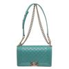 Image 1 : Chanel Green Lambskin Leather Small Boy Bag