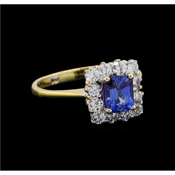 1.00 ctw Sapphire and Diamond Ring - 14KT White Gold