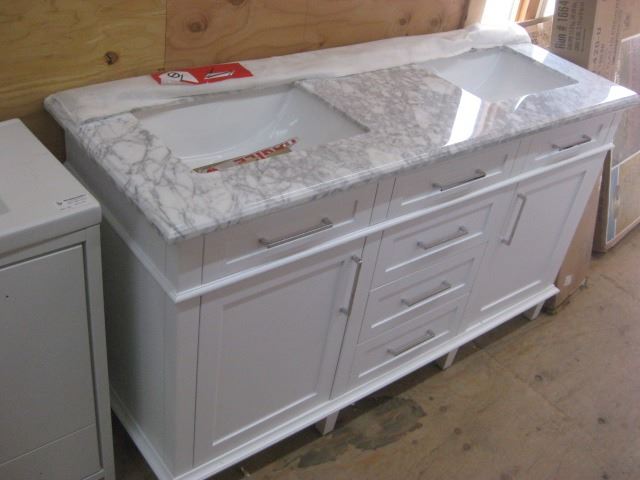 SONOMA 1001295725 60 INCH VANITY CARRARA MARBLE DOUBLE SINK North 