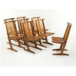 George Nakashima Group of "Conoid" chairs (8)