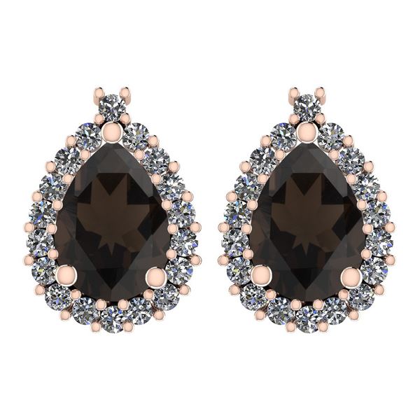 Certified 2.00 Ctw Smoky Quartz And Diamond VS/SI1 18K