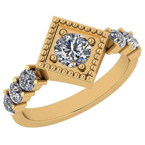 Certified 0.76 Ctw Diamond I1/I2 Vintage Style Engageme