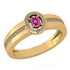 Image 1 : Certified 0.35 Ctw Pink Tourmaline And Diamond 14K Yell