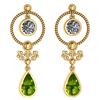 Image 1 : Certified 5.18 Ctw Peridot And Diamond SI2/I1 Dangling
