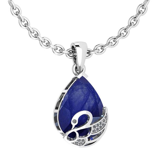 Certified 7.40 Ctw Blue Sapphire And Diamond VS/SI1 Nec