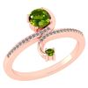 Image 1 : Certified 0.85 Ctw Peridot And Diamond 14k Rose Gold Ha