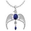 Image 1 : Certified 3.41 Ctw Blue Sapphire And Diamond Eagle Neck