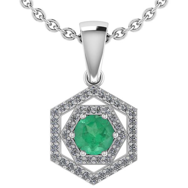 Certified 0.69 Ctw Emerald And Diamond 14k White Gold H