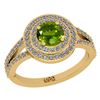 Image 1 : Certified 1.14 Ctw I2/I3 Peridot And Diamond 10K Yellow