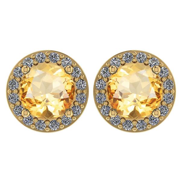 Certified 1.6 Ctw Citrine And Diamond 14k Yellow Gold H