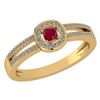 Image 1 : Certified 0.57 Ctw Ruby And Diamond 14k Yellow Gold Hal