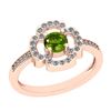 Image 1 : Certified 0.68 Ctw I2/I3 Peridot And Diamond 10K Rose G