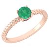Image 1 : Certified 0.45 Ctw Emerald Solitaire Ring with Filigree