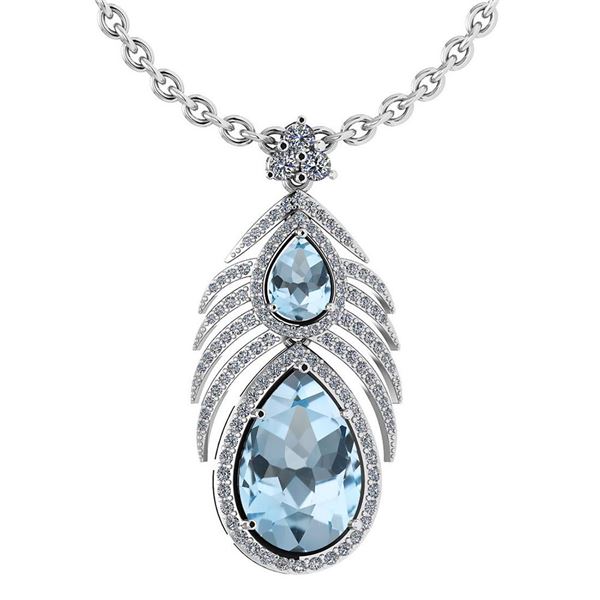 Certified 7.50 Ctw Blue Topaz And Diamond Pear shape Fo