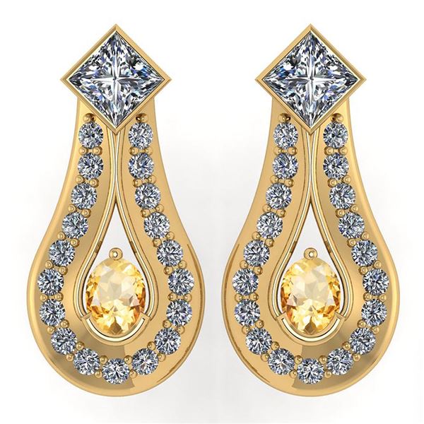 Certified 1.23 Ctw Citrine Diamond Wedding/Engagement 1