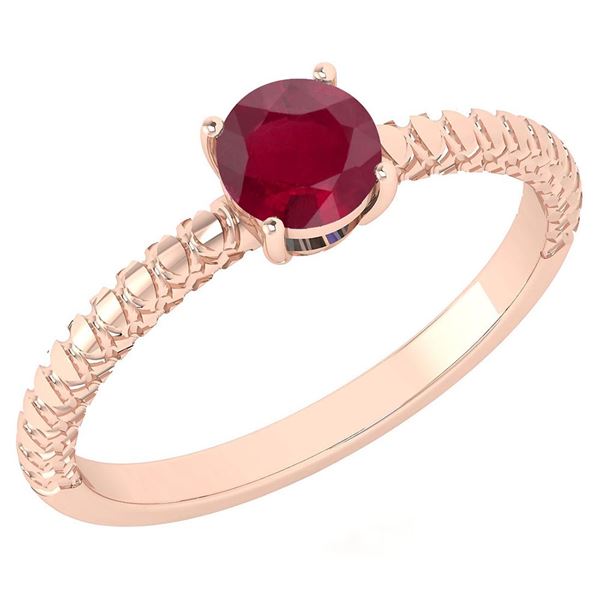 Certified 0.45 Ctw Ruby Solitaire Ring with Filigree St
